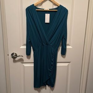NWT Beautiful faux wrap dress in teal